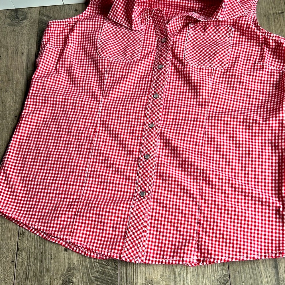 Bit & Bridle Button-up sleeveless shirt XL - Picture 6 of 7
